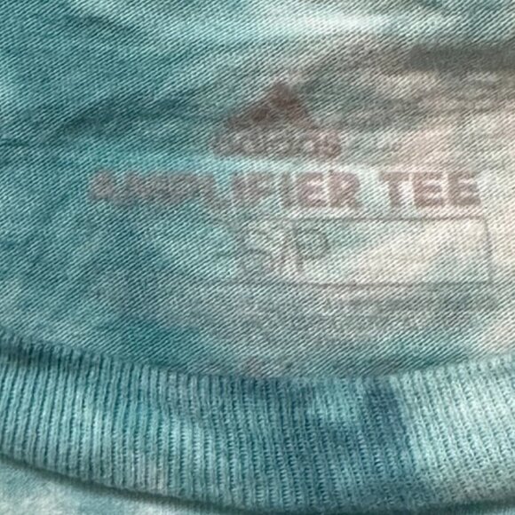 Adidas Small Tee Shirt Blue Turquoise Cotton Tie Dye Tied dyed Short Sleeve Teal - Picture 4 of 6